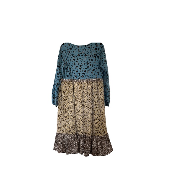 ODDY•Blue|Brown Floral Tiered Ruffled Cardigan - Picture 7 of 7